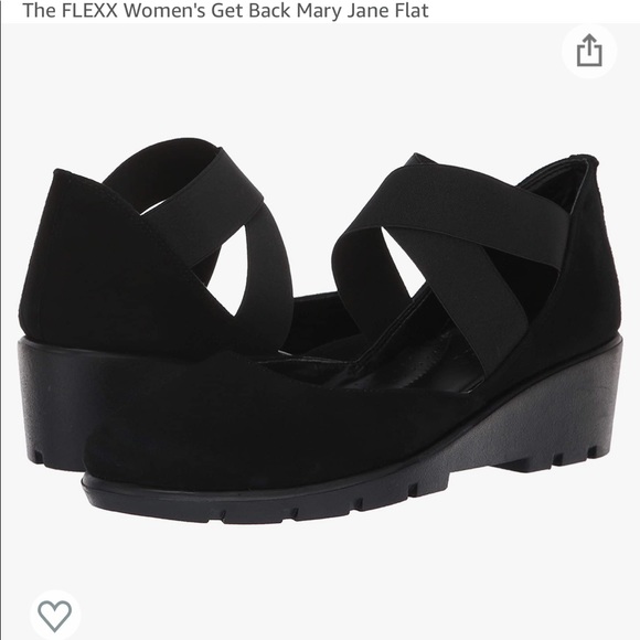 The Flexx BLACK Suede WEDGE Mary Janes size 9.5 NWT - Picture 2 of 9
